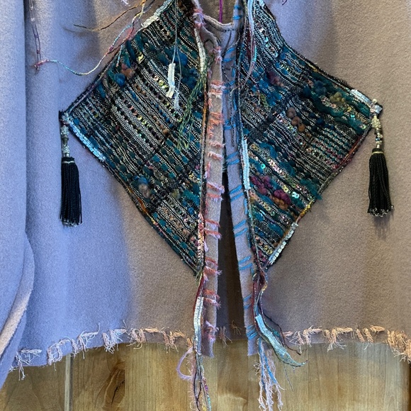 NEW ORIGINAL HANDMADE Giselle Shepatin Crop Lavender Wool Jacket Small - Picture 13 of 13